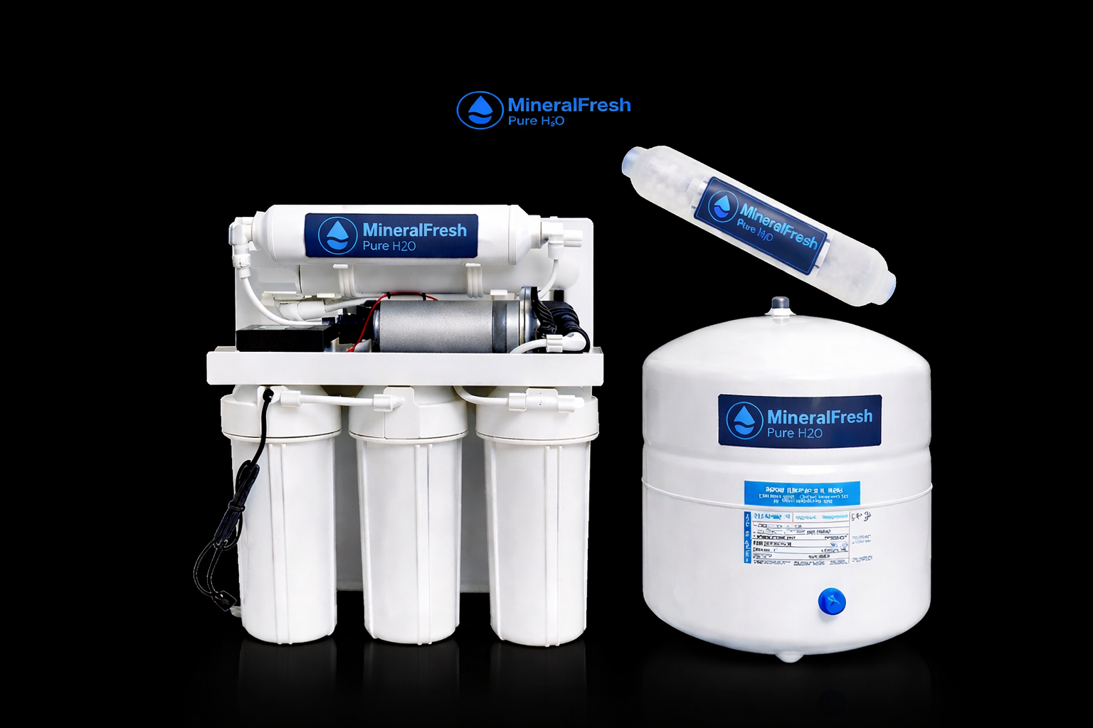 6 Stage Reverse Osmosis System + Remineraliser (75 GDP Installation)